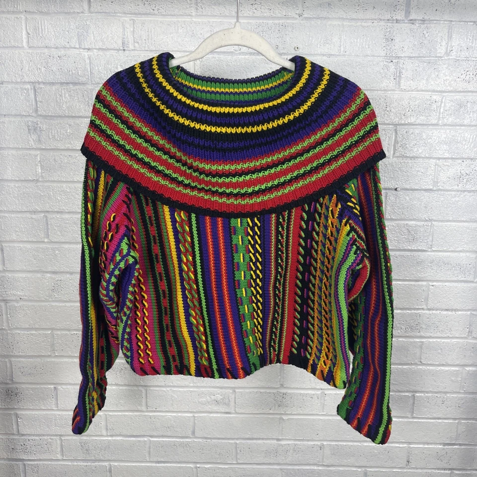 Suéter Michael Simon Grueso Tejido Mujer Talla Única 3D Texturizado Manta Mexicana Foto 1 de 4