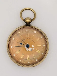 1900 Superior Timekeeper Pocket Watch. Swiss Made. Stop Function. Key & Chain. - Picture 1 of 15