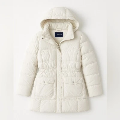 Chaqueta acolchada Lands' End Down blanca 2X Foto 1 de 4