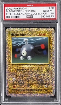 2002 POKEMON LEGENDARY COLLECTION #80 MAGNEMITE-REVERSE FOIL PSA 10 - Image 1 of 2