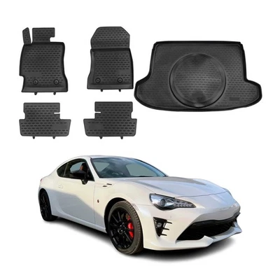 Custom Floor Mats & Cargo Liners for Subaru BRZ 2013-2020 Black 5 Pcs - Изображение 1 из 4