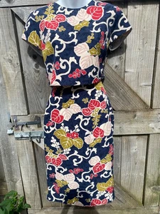 ZARA BASIC CO-ORD SET - PENCIL SKIRT(M-10) & CROP TOP(L-10-12) FLORAL PRINT - Picture 1 of 15