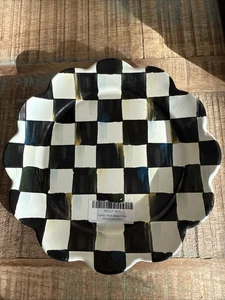 Mackenzie Childs Courtly Check Enamel Petal Salad Dessert Plate - Picture 1 of 4