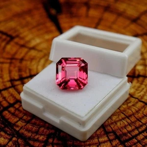 Natural 8-9 Ct Padparadscha Sapphire Asscher Cut Ceylon Loose Certified Gemstone - Picture 1 of 5