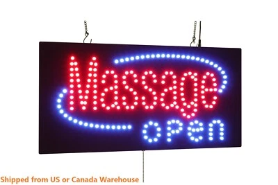 Massage Open Sign Neon Sign LED Open Sign Store Sign Business Sign Window Sign - Image 1 of 4