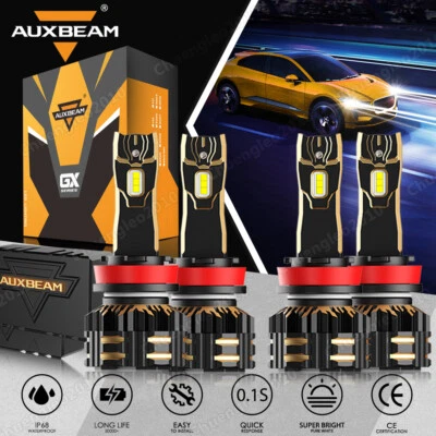 Светодиодная фара дальнего и ближнего света для Pontiac G6 2005-2010 AUXBEAM Canbus H9 H11 6500K - Изображение 1 из 4