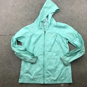 Columbia Jacket Girls XL Blue Teal Full Zip Rain Shell Outdoors Windbreaker * - Picture 1 of 11