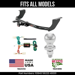 For 14-24 Mitsubishi Mirage Trailer Hitch 4 Pin Wire 178" Ball Fits All Curt Tow - Picture 1 of 22