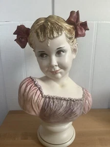 VINTAGE SKULPTUR 1968 ITALIENISCHE AZZOLIN BRÜDER PORZELLANBÜSTE EINES MÄDCHENS F/751A - Bild 1 von 24