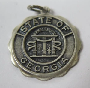 RARE VINTAGE BEAU .925 STERLING SILVER STATE OF GEORGIA BRACELET CHARM NICE - Picture 1 of 6