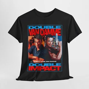 Double Impact Movie Jean Claude Van Damme T Shirt Unisex Heavy Cotton Tee - Picture 1 of 45