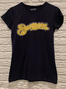 Gear For Sports Coed Milwaukee Brewers T-Shirt Baseball MLB, Women’s Small, Blue - Picture 1 of 4