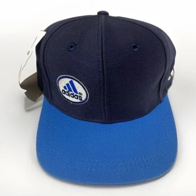 Gorra vintage Adidas rayas 2 tonos Snapback azul marino real - nueva con etiquetas Foto 1 de 4