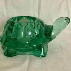 Spanish Green Glass Turtle Tortoise Tealight Votive Candle Holder INDIANA GLASS - Picture 1 of 6