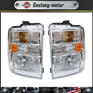 Headlights Headlamps LH+RH For 2008-2014 Ford E150 E250 E350 E450 Econoline Van - Picture 1 of 12