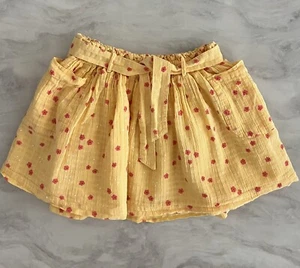 Cat & Jack yellow floral skirt with tie belt Size S 6(/6X) Girls - Picture 1 of 5