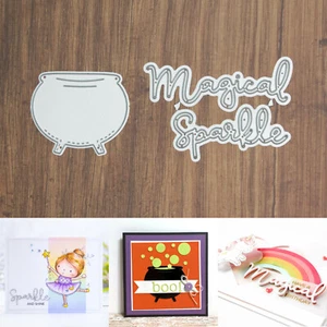 Cauldron/Pot of Gold w Magical & Sparkle Words Cutting Dies – St. Patrick's Day+ - Picture 1 of 17