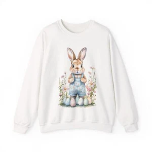 Frühling Hase Sweatshirt | Ostergeschenk, süße Hasenbekleidung, kuschelig Unisex Rundhalsausschnitt - Bild 1 von 33