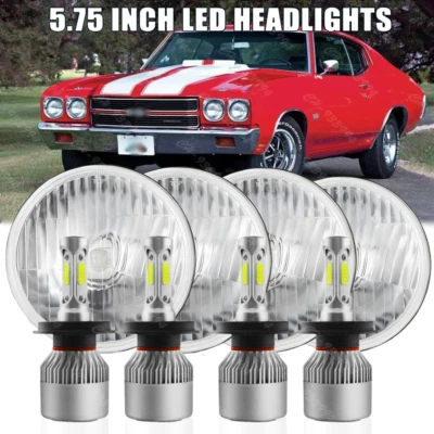 Faro LED redondo de 5-3/4 5,75 pulgadas haz alto/bajo para Chevy El Camino 1964-1970 Foto 1 de 4