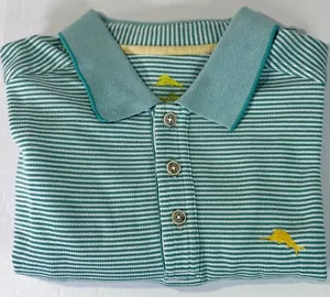 Polo de golf Tommy Bahama verde blanco a rayas para mujer talla pequeña pequeña - Imagen 1 de 10