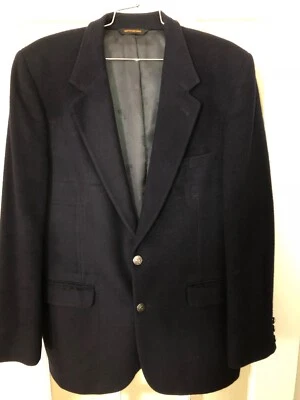 Lord & Taylor Mens Navy Blue PURE CASHMERE Sport Coat Blazer Jacket SIZE 42 - Image 1 of 4