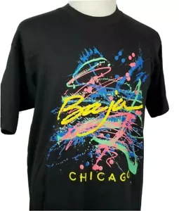 T-shirt Baja Beach Club Chicago XL nightclub neon punto singolo, vintage anni 90 - Foto 1 di 10