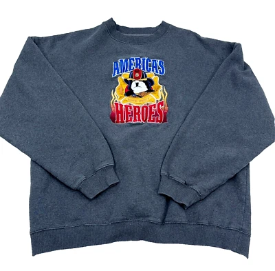 Vintage Big Dogs Sweatshirt Men Medium Gray Crew Neck Sweater Fireman 90s Y2K - Image 1 of 4