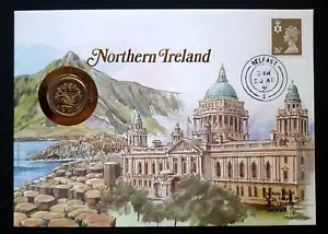 Northern Ireland - "CLIFFS ~ MOUNTAINS ~ BELFAST CITY HALL" Coin Cover PNC 1991 - Picture 1 of 14