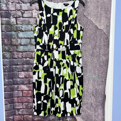 XOXO Black Green White Retro Style Shift Dress Women’s Size 11 - Image 1 of 4