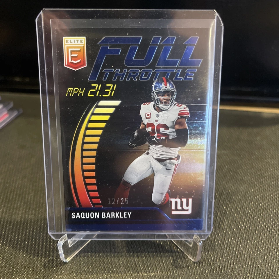 2023 Panini Donruss Elite Full Throttle Blue /25 Saquon Barkley #FT-SB Card PWE - Image 1 of 2
