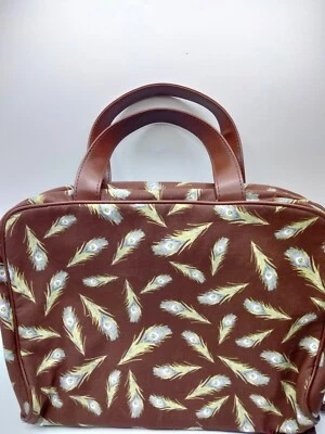Bolsa de Maquillaje Liz Claiborne Marrón Organizador de Viaje Cosméticos Bolsa de Artículos de Aseo Cremallera Foto 1 de 4
