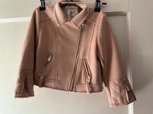 River island mini girls beige faux suede jacket size 2/3 years new no tags - Picture 1 of 2