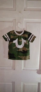 true religion world tour-camo color shirt-size 4-pre owned-clean free ship usa - Picture 1 of 3