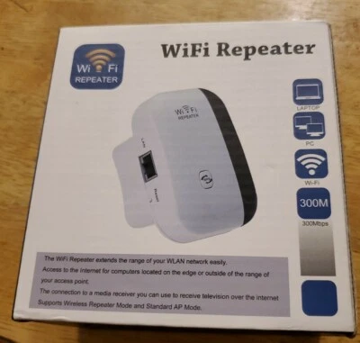 Wifi Range Extender Internet Booster 300Mbps router Wireless Repeater Amplifier - Image 1 of 2