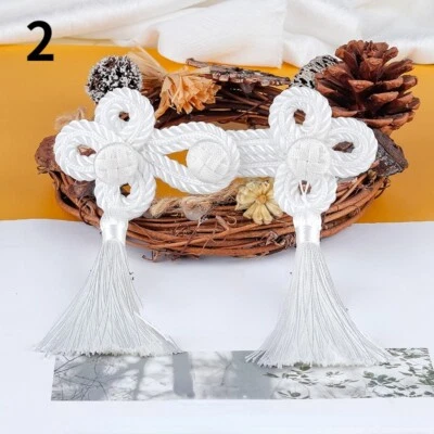 1x Frog Button Fasteners Tassel for Tang Suit Chinese Costume Decor Ethnic Retro - Image 1 of 4