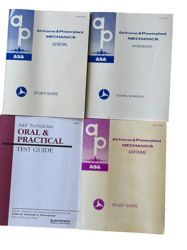 4 A&P airframe & powerplant mechanic books study test guide, workbook - Image 1 of 1