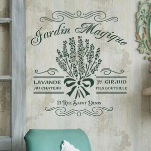 Lavender Jardin Stencil - Craft Airbrush Painting Wall Mylar Reusable - Picture 1 of 3