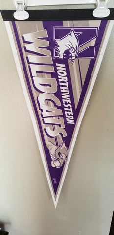 NORTHWESTERN WILDCATS NCAA FELT PENNANT WITH HOLDER 8/28/21 Cover
