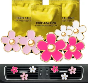 Cute Pink Car Accessories for Women Teen Girls 6PCS Scent Air Fresheners Vent Cl - Picture 1 of 12