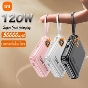 Xiaomi 50000mAh 120W Portable Power Bank Cable Two-way For iPhone Samsung New - Picture 1 of 24
