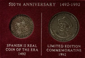 500th Anniversary 1492-1992 Coin Set Spanish II Real Coin Commemorative Columbus - Picture 1 of 1