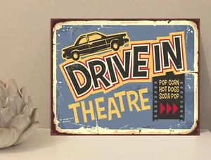 1x Drive in Theatre Rústico Retro Placa de Metal Letrero Casa de Regalo Novedad (mt42) - Imagen 1 de 4