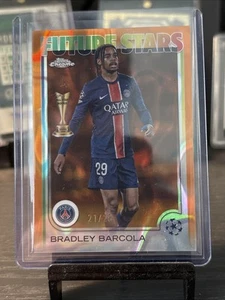 Topps Ucc Flagship Bradley Barcola Card Future Stars PSG  /25 Orange Lava - Picture 1 of 3
