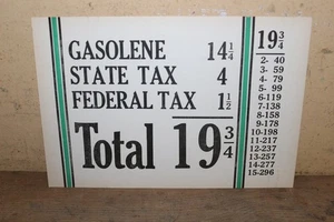 Vintage 1920s Gasoline + Tax Price 2 Side Gas Station Visible Pump Sinclair Sign - Picture 1 of 2