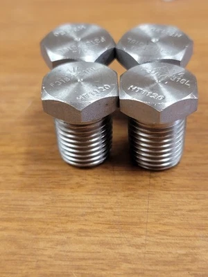 1/4" 150# Threaded (NPT) 316 Stainless Steel Hex Head Plug, Class 3000. J5. 4pk - Image 1 of 2