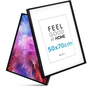 Rahmen Plakatrahmen Bilderrahmen 50x70cm 70x50cm Puzzle Rahmen aus Holz Schwarz - Bild 1 von 3