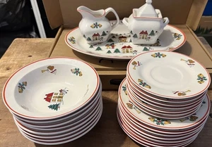 Jamestown China The Joyof Christmas 26 Piece Set Platter /Plates/Sugar & Creamer - Picture 1 of 10