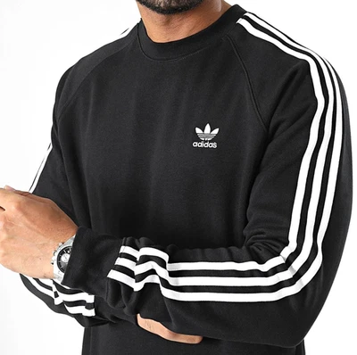 NEW MENS ADIDAS ORIGINALS 3 STRIPES TREFOIL CREW SWEATSHIRT ~ LARGE  #IM2087 - Image 1 of 4