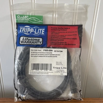 Tripp Lite (F005-006) 6ft FIREWIRE CABLE IEEE 6PIN/6PIN M/M (G) - Image 1 of 3