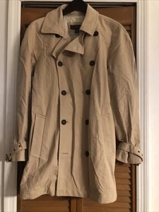 Tasso Elba Men's Trench Coat Beige 33” Long Size M, Buckle Wrist Lined - Picture 1 of 10